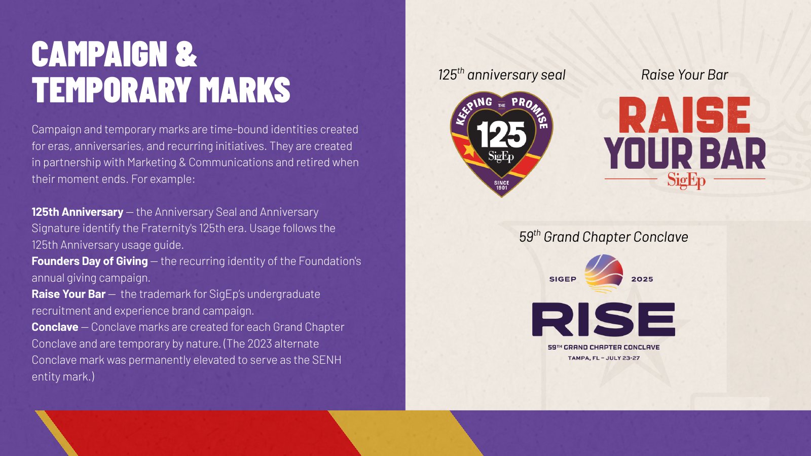 Campaign marks in the brand guidelines